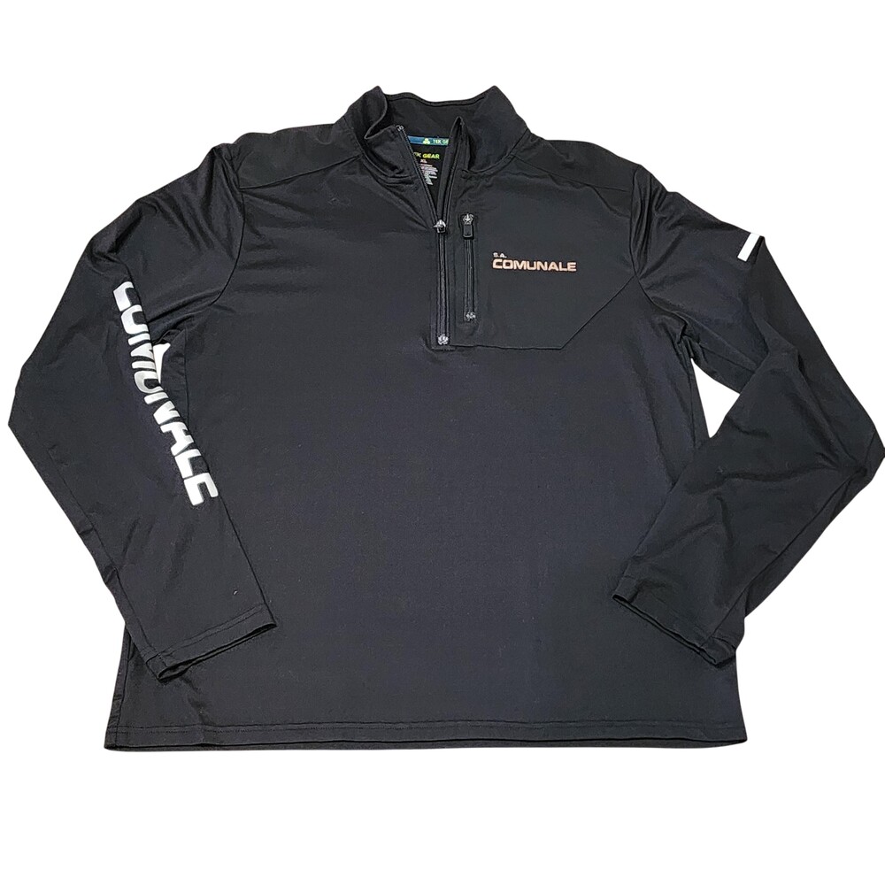 Tek Gear Pullover Mens XL Black Comunale 1/4 Zip Long Sleeve Athletic Top